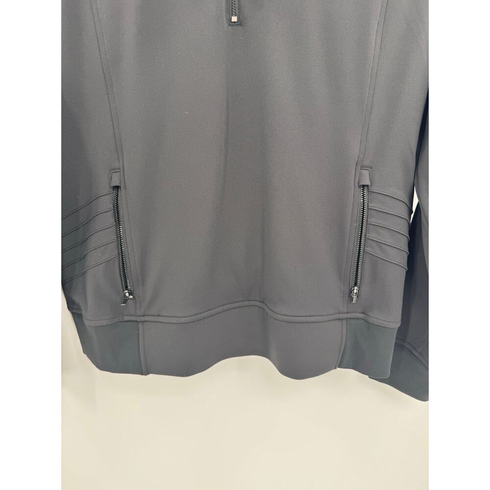 Athleta Black Venice Moto Hoodie Sculpttek Zip Pocket Athleisure Size Large - Picture 6 of 10